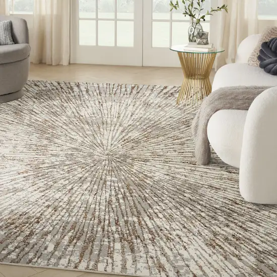 Gray And Ivory Abstract Area Rug Photo 1