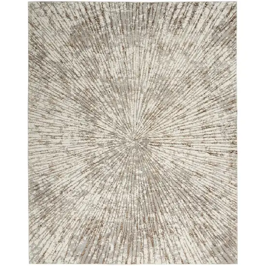 Gray And Ivory Abstract Area Rug Photo 7