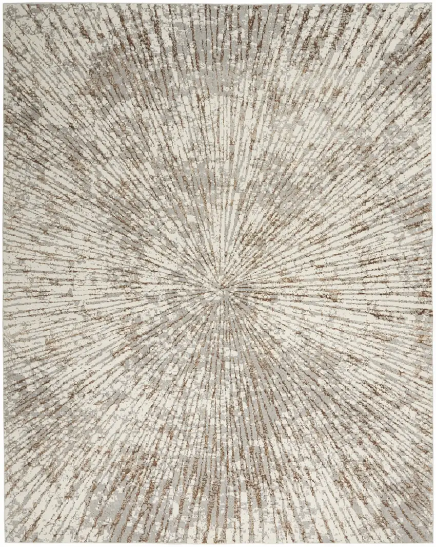 Gray And Ivory Abstract Area Rug Photo 7