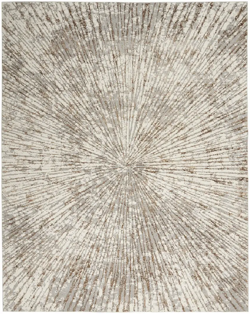 Gray And Ivory Abstract Area Rug Photo 2