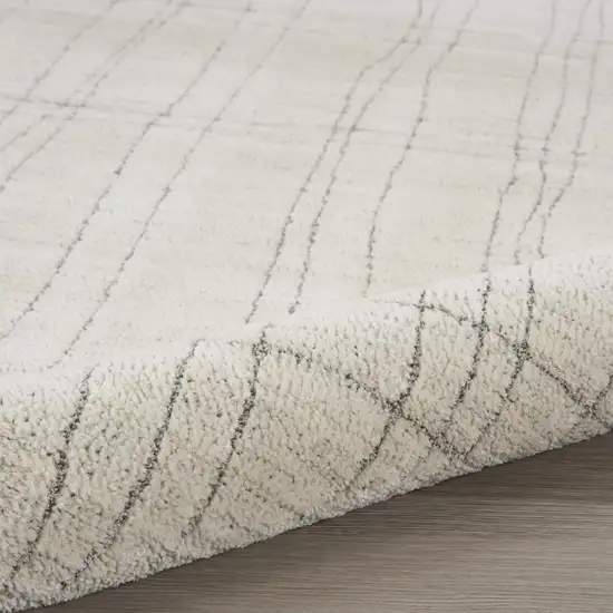 Gray And Ivory Abstract Area Rug Photo 9