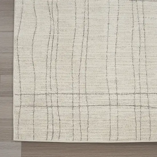 Gray And Ivory Abstract Area Rug Photo 8