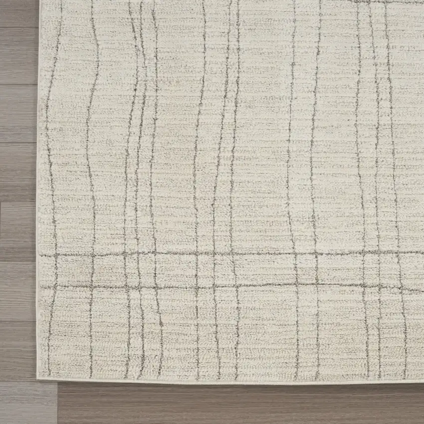 Gray And Ivory Abstract Area Rug Photo 8