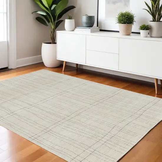 Gray And Ivory Abstract Area Rug Photo 1