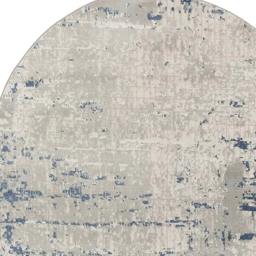 Gray and Ivory Abstract Power Loom Area Rug Photo 1