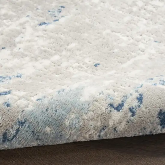 Gray and Ivory Abstract Power Loom Area Rug Photo 9