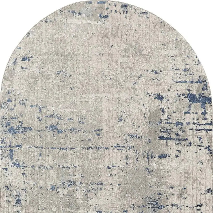 Gray and Ivory Abstract Power Loom Area Rug Photo 4