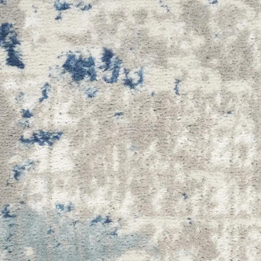 Gray and Ivory Abstract Power Loom Area Rug Photo 8