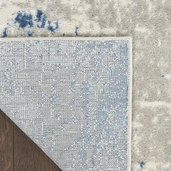 Gray and Ivory Abstract Power Loom Area Rug Photo 9