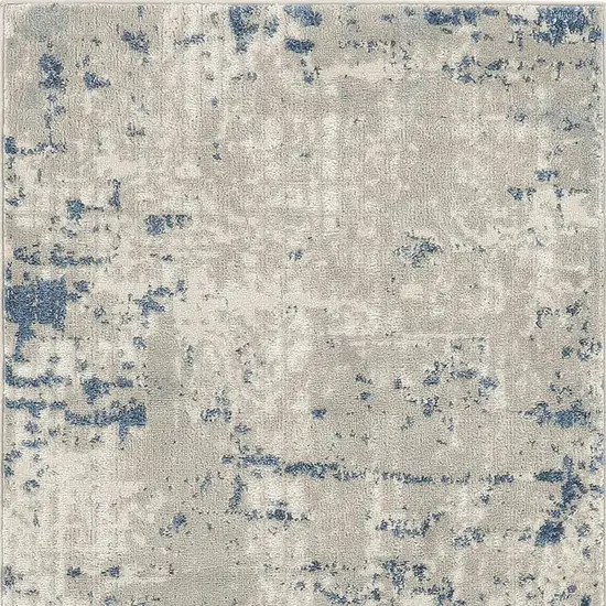Gray and Ivory Abstract Power Loom Area Rug Photo 1