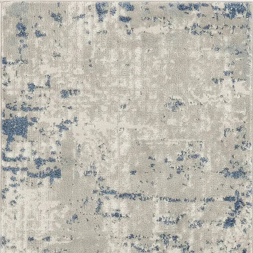 Gray and Ivory Abstract Power Loom Area Rug Photo 1
