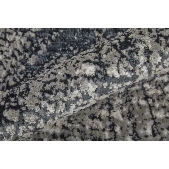 Gray and Ivory Abstract Power Loom Area Rug Photo 8