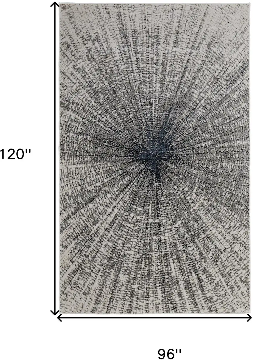 Gray and Ivory Abstract Power Loom Area Rug Photo 3