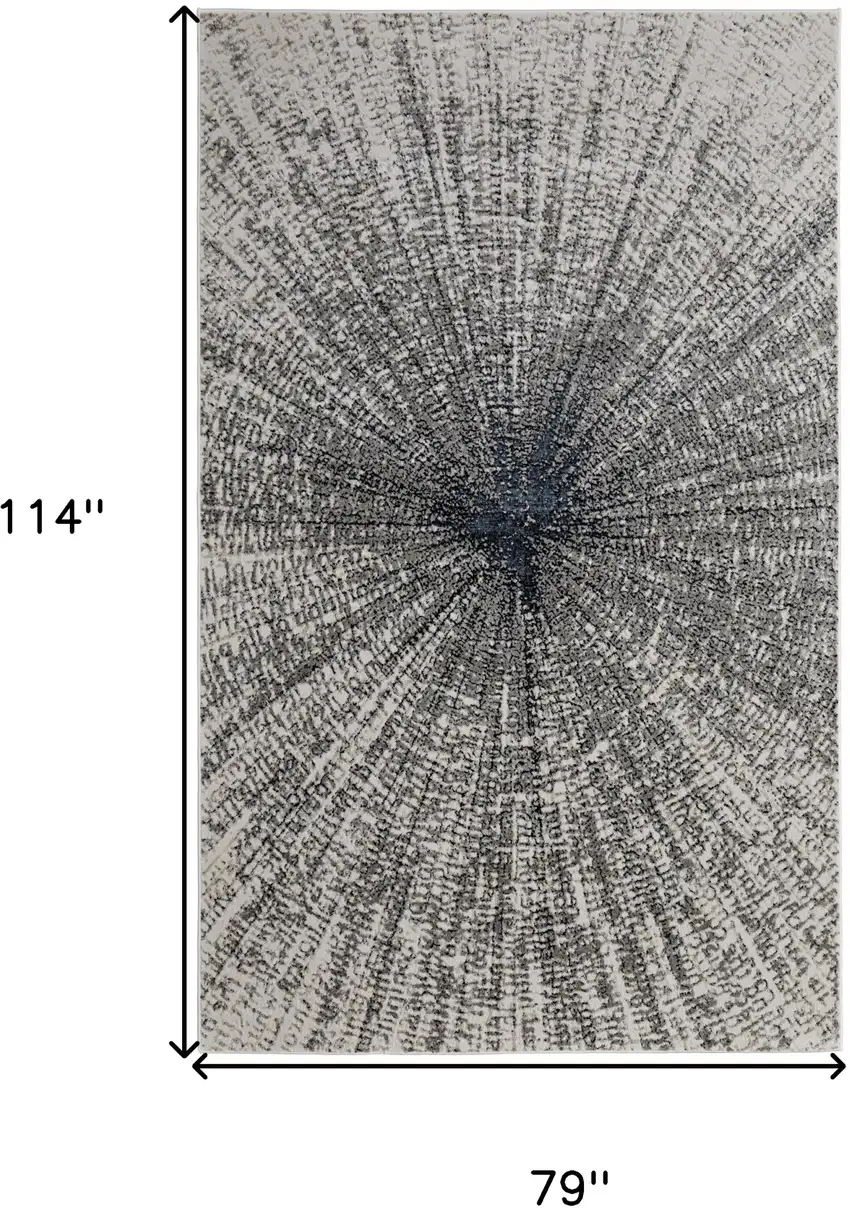 Gray and Ivory Abstract Power Loom Area Rug Photo 3