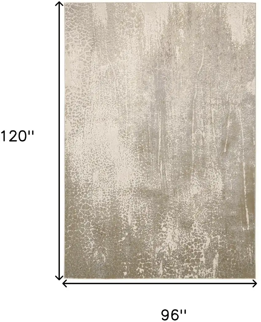 Gray and Ivory Abstract Power Loom Area Rug Photo 3