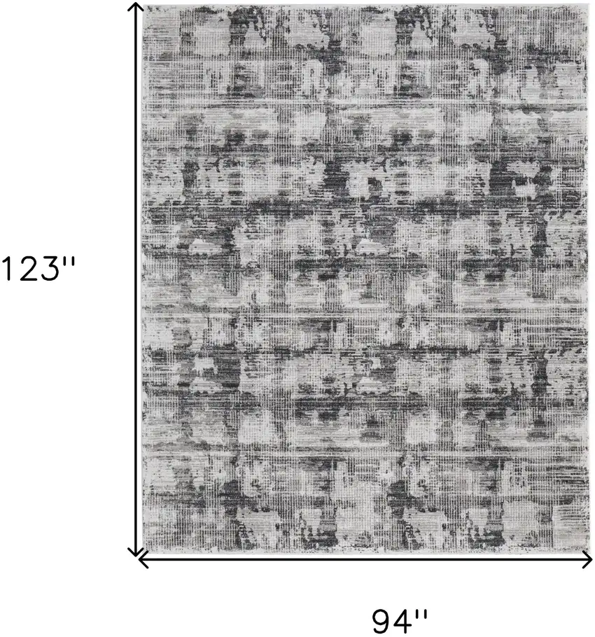Gray and Ivory Abstract Power Loom Area Rug Photo 3