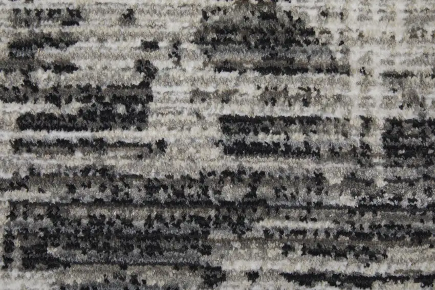 Gray and Ivory Abstract Power Loom Area Rug Photo 9