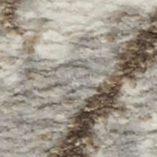 8' Gray And Ivory Abstract Runner Rug Photo 5