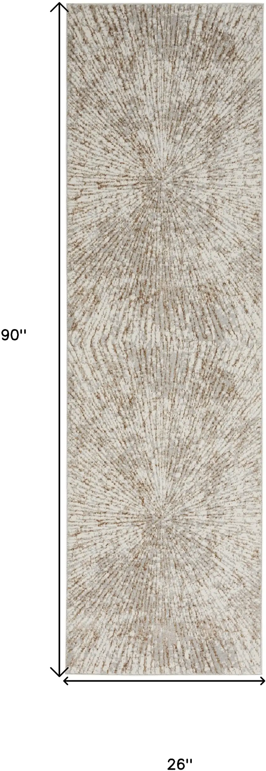 8' Gray And Ivory Abstract Runner Rug Photo 3