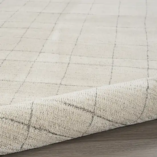 8' Gray And Ivory Abstract Runner Rug Photo 8