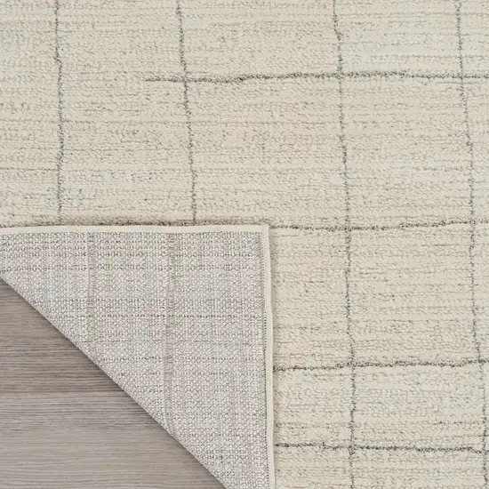 8' Gray And Ivory Abstract Runner Rug Photo 9
