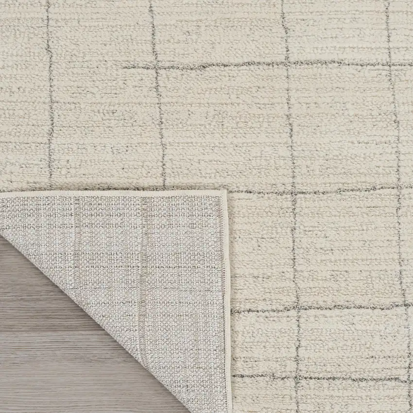 8' Gray And Ivory Abstract Runner Rug Photo 9