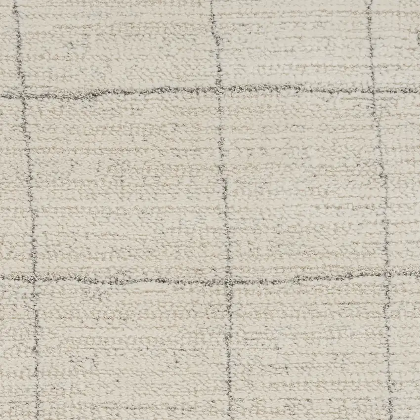 8' Gray And Ivory Abstract Runner Rug Photo 7