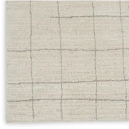 8' Gray And Ivory Abstract Runner Rug Photo 9