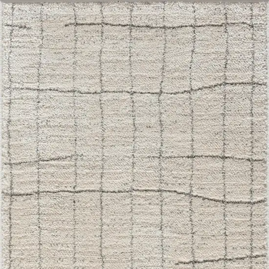 8' Gray And Ivory Abstract Runner Rug Photo 3