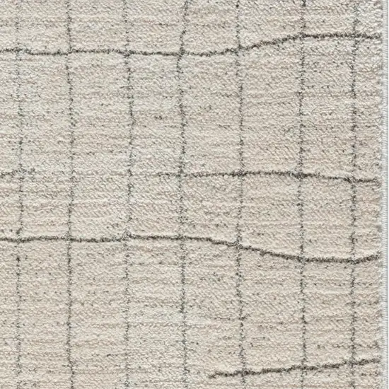 8' Gray And Ivory Abstract Runner Rug Photo 1