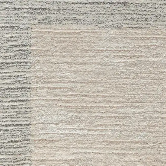 8' Gray And Ivory Striped Runner Rug Photo 1