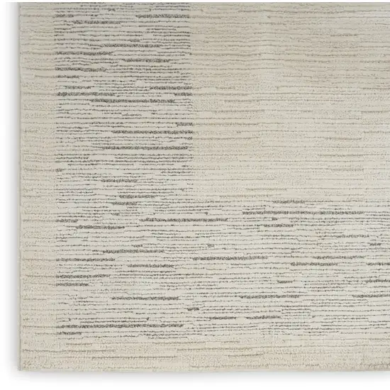 8' Gray And Ivory Striped Runner Rug Photo 9