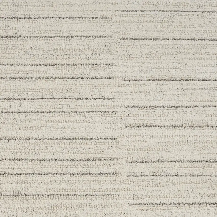 Gray and Ivory Abstract Power Loom Runner Rug Photo 7