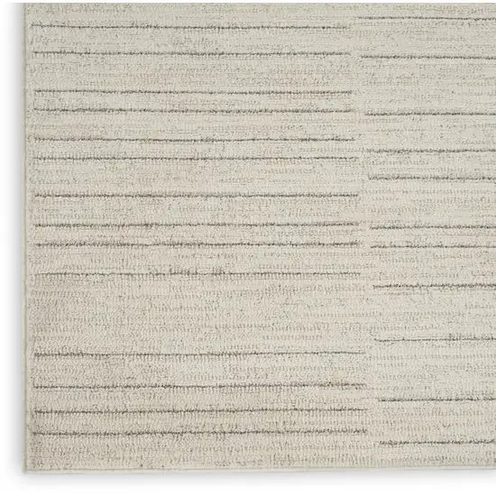 8' Gray And Ivory Abstract Runner Rug Photo 9