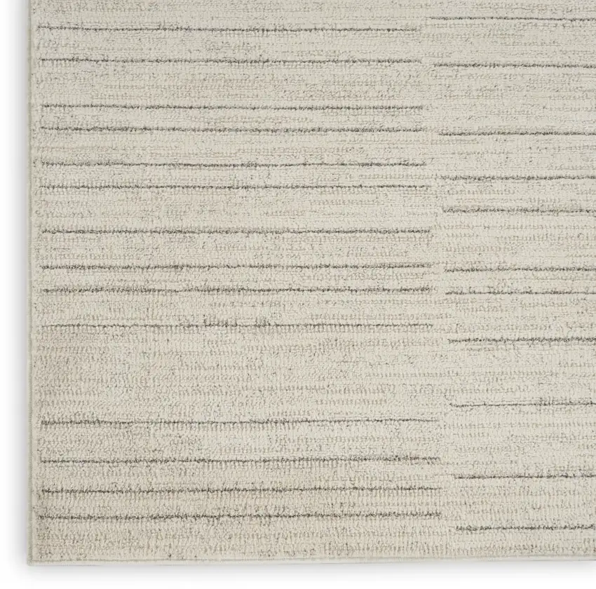 8' Gray And Ivory Abstract Runner Rug Photo 9