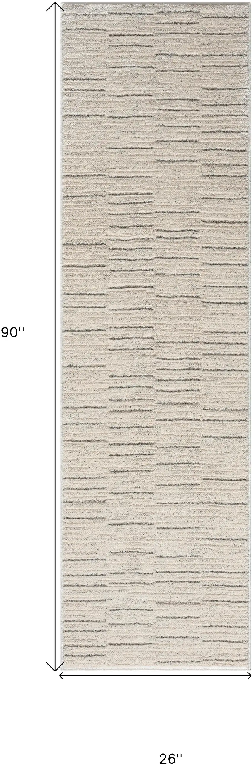Gray and Ivory Abstract Power Loom Runner Rug Photo 3