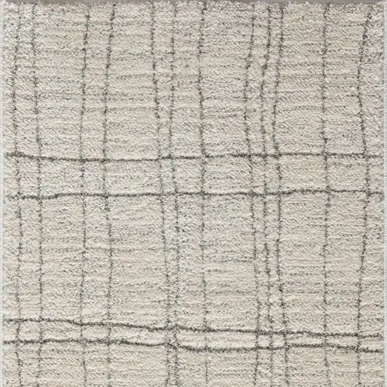 8' Gray And Ivory Abstract Runner Rug Photo 1