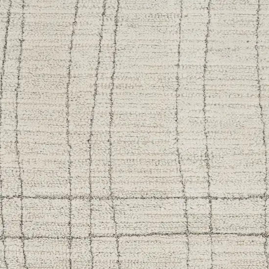 8' Gray And Ivory Abstract Runner Rug Photo 7