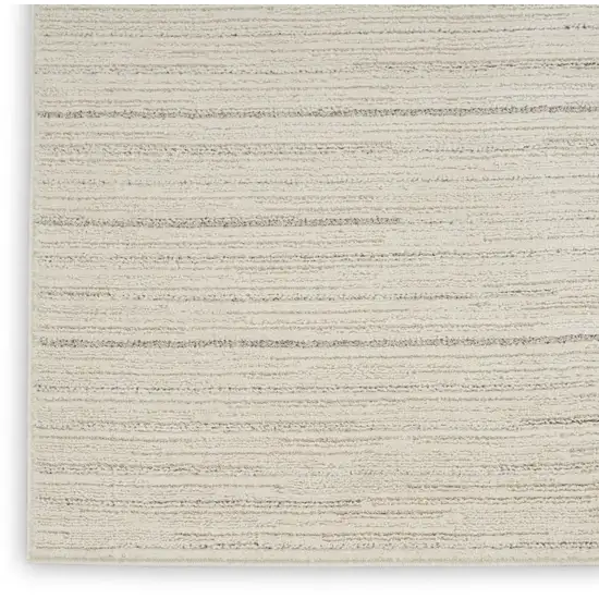 8' Gray And Ivory Abstract Runner Rug Photo 9