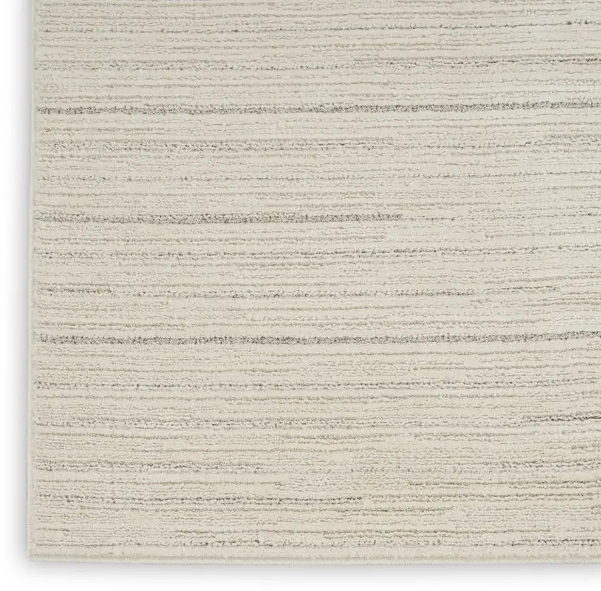 8' Gray And Ivory Abstract Runner Rug Photo 9