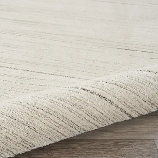 8' Gray And Ivory Abstract Runner Rug Photo 8