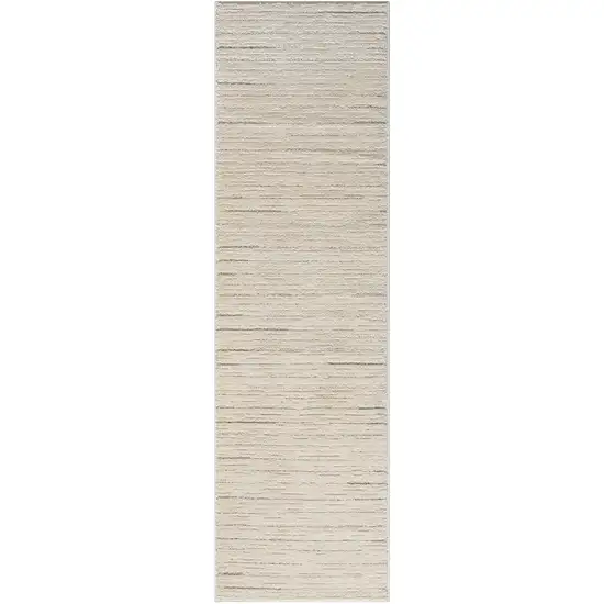8' Gray And Ivory Abstract Runner Rug Photo 4