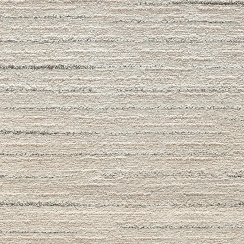 Gray and Ivory Abstract Power Loom Runner Rug Photo 5