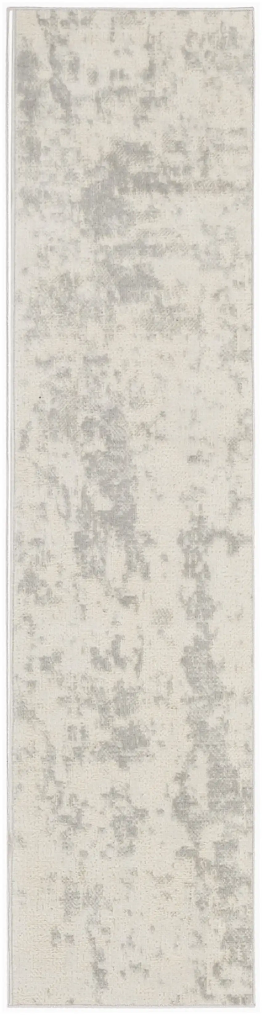8' Gray And Ivory Abstract Runner Rug Photo 4
