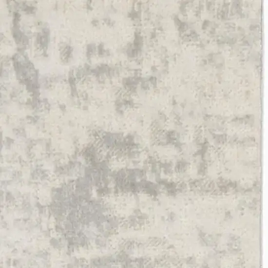 8' Gray And Ivory Abstract Runner Rug Photo 1