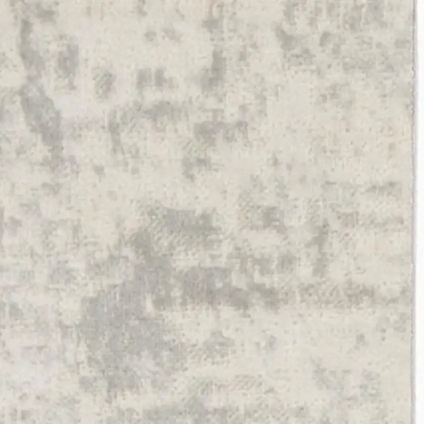 8' Gray And Ivory Abstract Runner Rug Photo 1