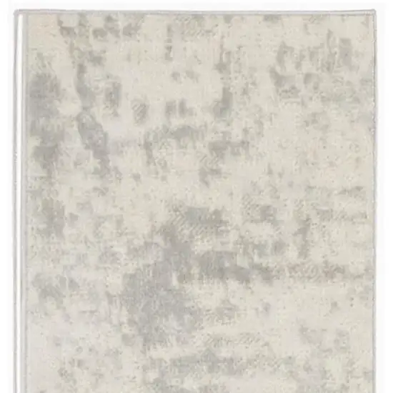 8' Gray And Ivory Abstract Runner Rug Photo 3