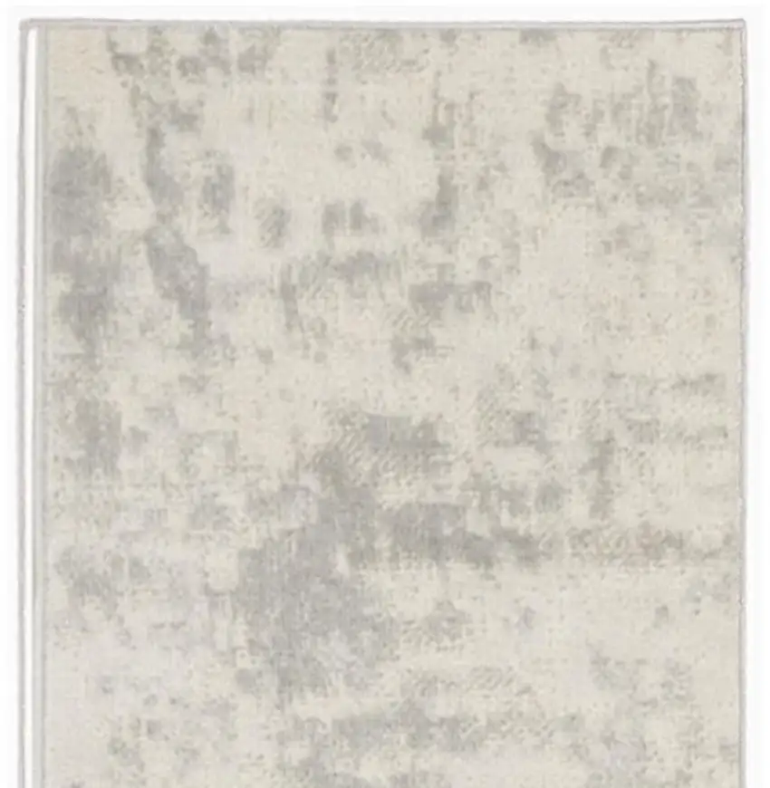 8' Gray And Ivory Abstract Runner Rug Photo 3