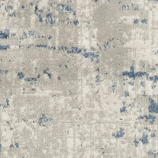 16' Gray And Ivory Abstract Runner Rug Photo 1