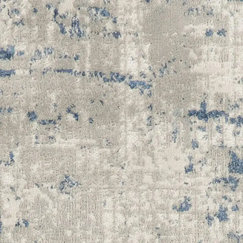 16' Gray And Ivory Abstract Runner Rug Photo 1